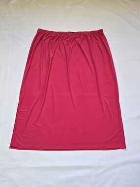 Slinky Brand Skirt 2X Bright Pink Stretch Pull On Elastic Waist Plus Size